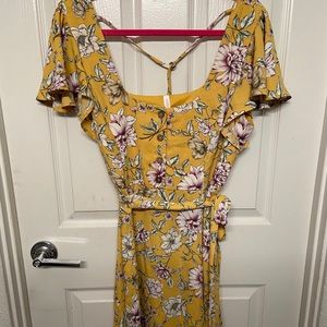Mustard Yellow CottageCore Dress
